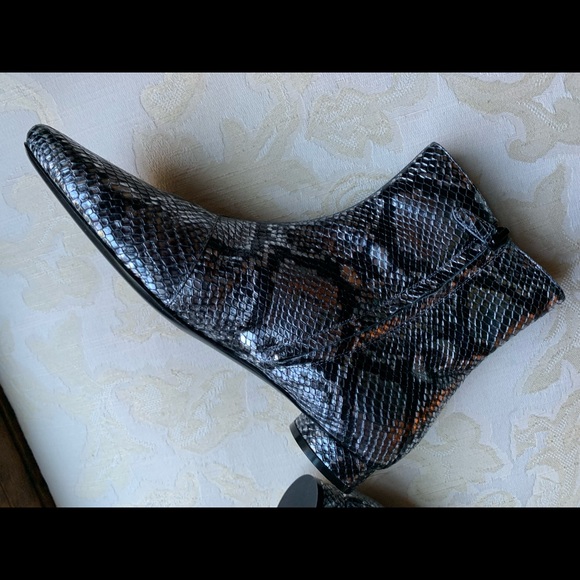 Balenciaga Oval Leather Python Booties - Picture 9 of 9